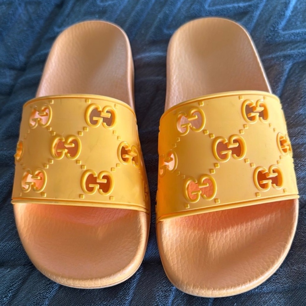 Gucci Orange Slides Size 8